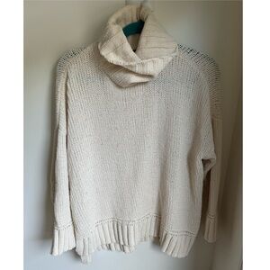 Aerie Women's Sweater - Oversized Knit Cream Beige Cowl Neck size small
